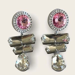 Auth Miu Miu Rose Crystal Earrings